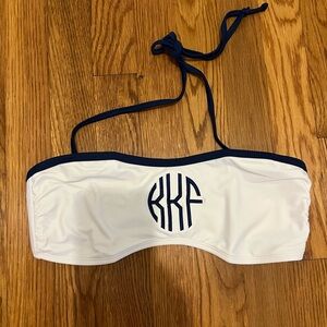 NWT RahRah Designs Bikini Top with Removable Straps, Size L + Monogram “kKf”